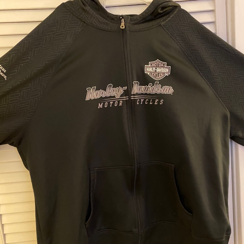 Harley Davidson Black Zip up Fleece Sweatshirt